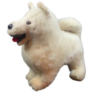 DAKIN White Husky Dog Pillow Pet Stuffed Animal Plush 1976 Malamute Samoyed 70s